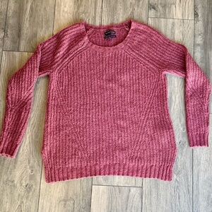 American Eagle Outfitters Textured Knit Sweater in Deep Pink
